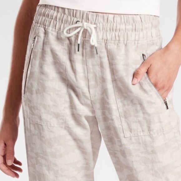 Athleta‎ Cabo tide linen joggers camo women’s size 16 - Picture 3 of 10
